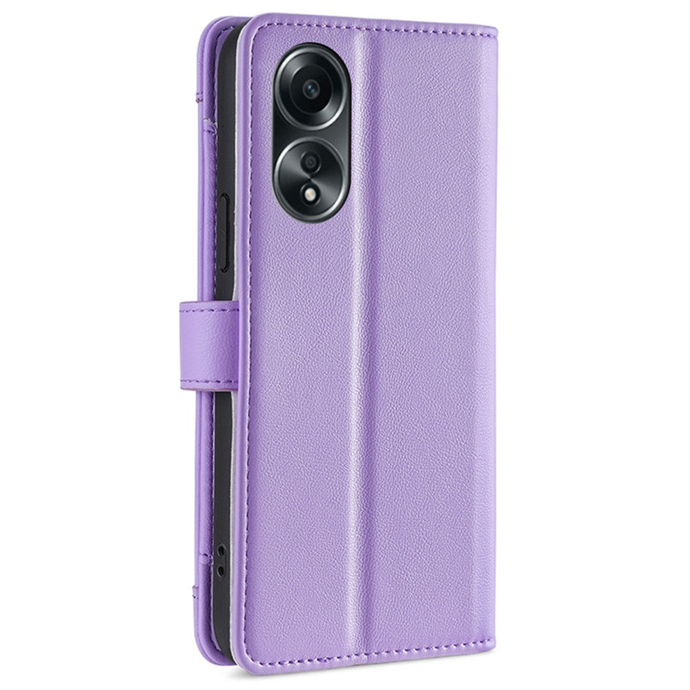 For Oppo A58 4G Case Wallet Stand PU Leather Shockproof Phone Cover with 2 Straps
