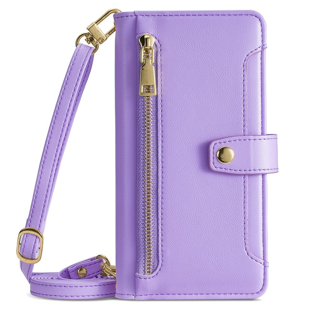For Oppo A58 4G Case Wallet Stand PU Leather Shockproof Phone Cover with 2 Straps