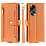 For Oppo A58 4G Case Wallet Stand PU Leather Shockproof Phone Cover with 2 Straps