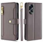 For Oppo A58 4G Case Wallet Stand PU Leather Shockproof Phone Cover with 2 Straps