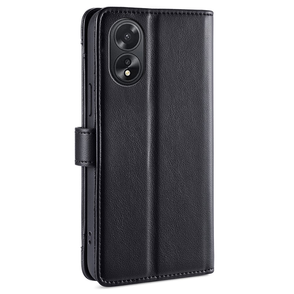 For Oppo A38 4G / A18 4G Case Wallet Zipper Pocket Leather Cover with 2 Straps