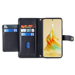 For Oppo A38 4G / A18 4G Case Wallet Zipper Pocket Leather Cover with 2 Straps