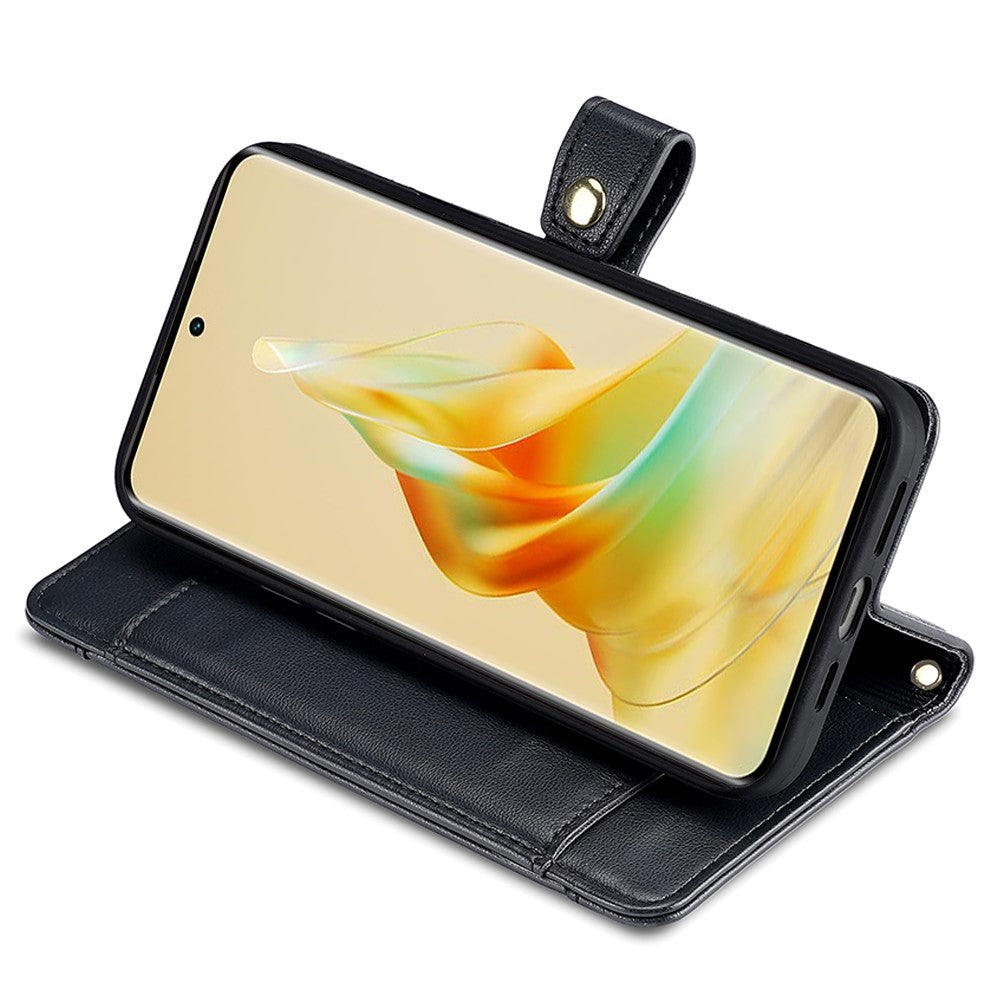 For Oppo A38 4G / A18 4G Case Wallet Zipper Pocket Leather Cover with 2 Straps