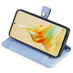 For Oppo A78 4G Case Zipper Phone Leather Cover with Hand Strap and Shoulder Strap