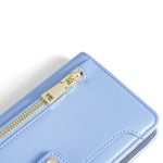 For Oppo A78 4G Case Zipper Phone Leather Cover with Hand Strap and Shoulder Strap