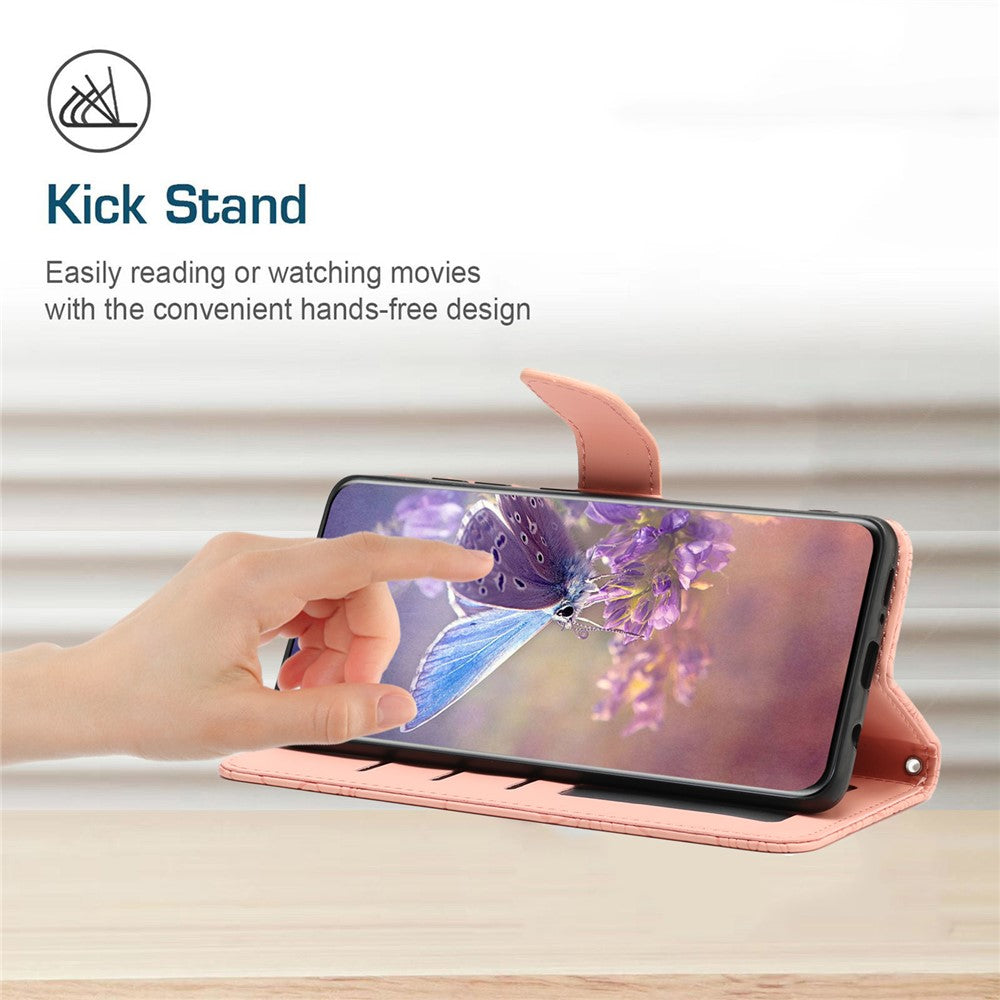 HT03 For Xiaomi 14 Pro Case PU Leather Stand Phone Cover with Hand Strap