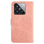HT03 For Xiaomi 14 Pro Case PU Leather Stand Phone Cover with Hand Strap
