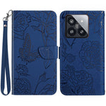 HT03 For Xiaomi 14 Pro Case PU Leather Stand Phone Cover with Hand Strap