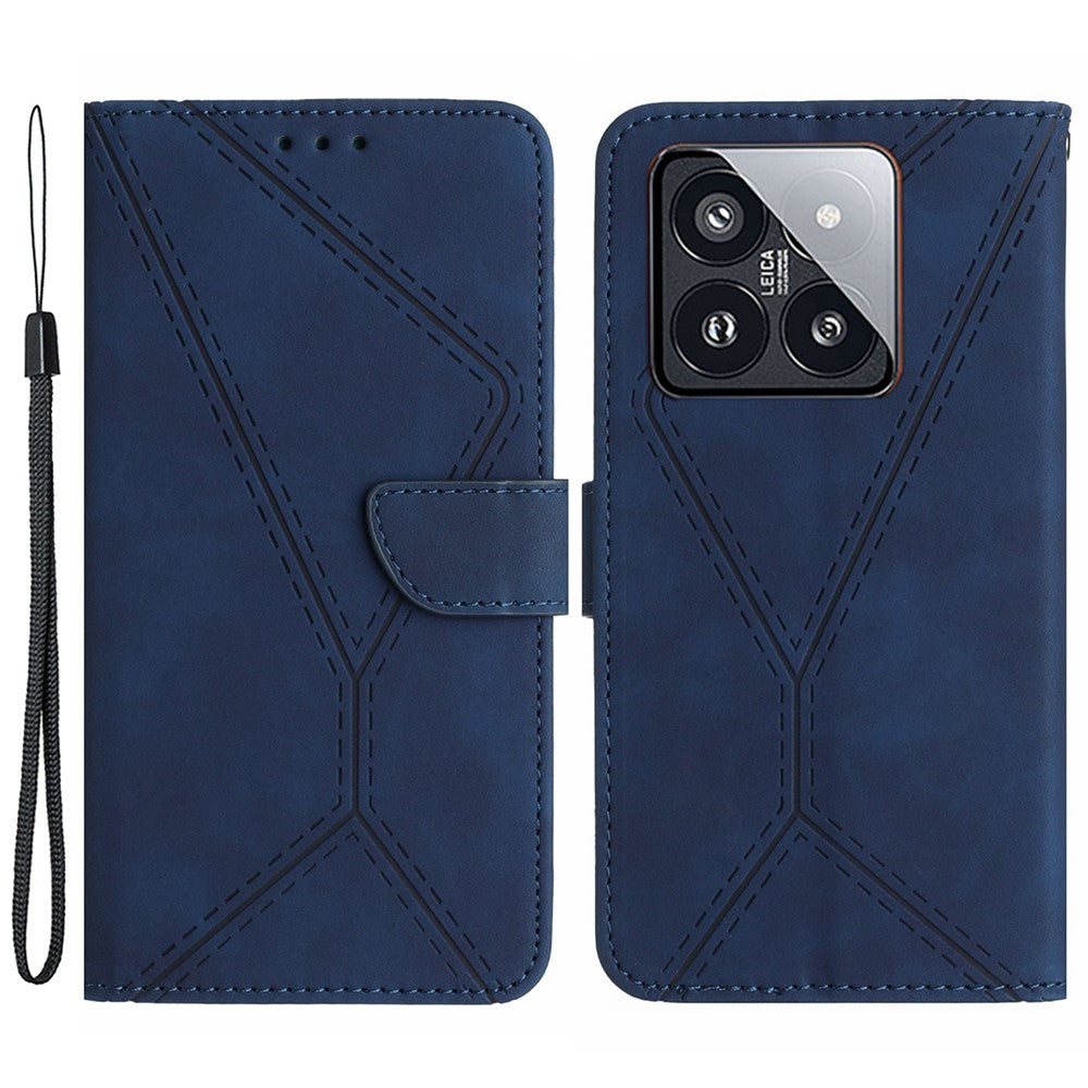 HT05 For Xiaomi 14 Case Leather Skin-touch Anti-scratch Wallet Phone Cover