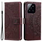 For Xiaomi 14 Pro Case Mandala Flower Imprinted Leather Phone Wallet Cover with Stand