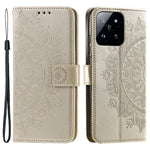 For Xiaomi 14 Pro Case Mandala Flower Imprinted Leather Phone Wallet Cover with Stand