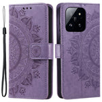 For Xiaomi 14 Pro Case Mandala Flower Imprinted Leather Phone Wallet Cover with Stand