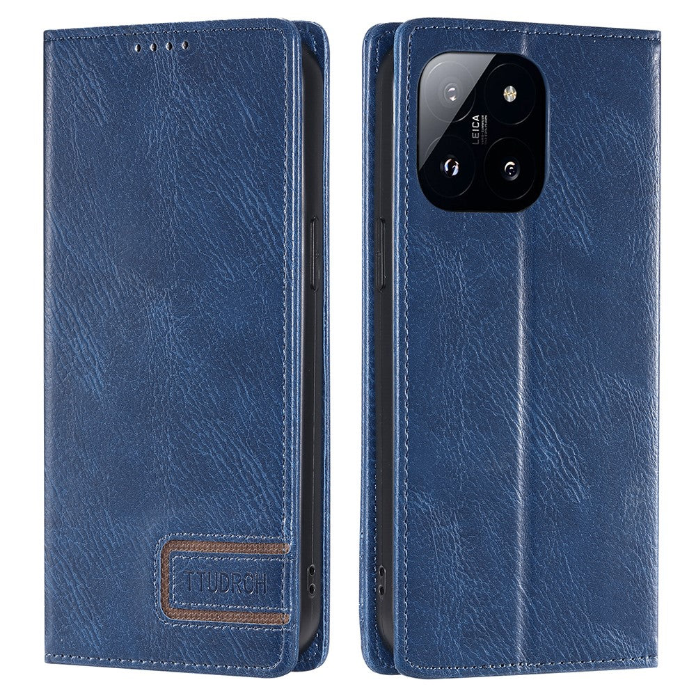 TTUDRCH Style 007 For Xiaomi 14 Pro Case RFID Blocking Leather Wallet Phone Cover