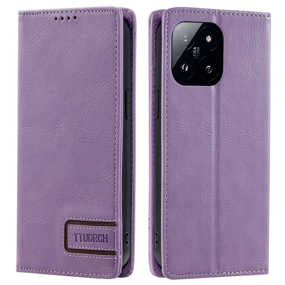 TTUDRCH Style 007 For Xiaomi 14 Pro Case RFID Blocking Leather Wallet Phone Cover