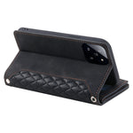 005 Style For Xiaomi 14 Pro Case Zipper Wallet Rhombus Leather Cover with Strap