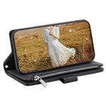 005 Style For Xiaomi 14 Pro Case PU Leather Zipper Wallet Cover with Hand Strap and Shoulder Strap
