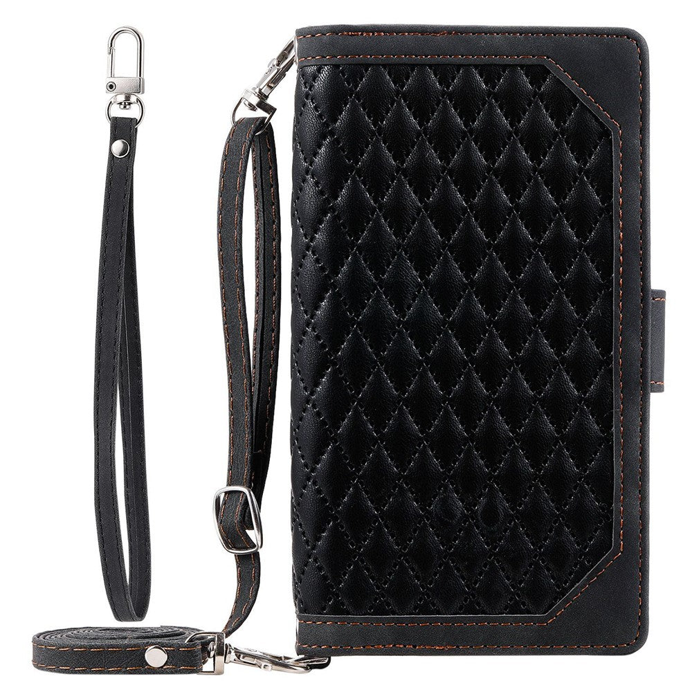 005 Style For Xiaomi 14 Pro Case PU Leather Zipper Wallet Cover with Hand Strap and Shoulder Strap