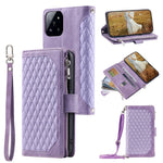 005 Style For Xiaomi 14 Pro Case PU Leather Zipper Wallet Cover with Hand Strap and Shoulder Strap