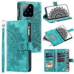 006 For Xiaomi 14 Case Slim-Fit Phone Shell Leather Wallet Imprinted Phone Cover with Strap