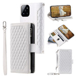 005 Style For Xiaomi 14 Case Zipper Pocket Phone Leather Cover with Hand Strap and Shoulder Strap