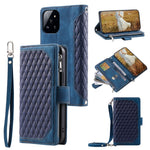 005 Style For Xiaomi 14 Case Zipper Pocket Phone Leather Cover with Hand Strap and Shoulder Strap