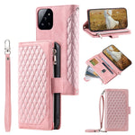 005 Style For Xiaomi 14 Case Zipper Pocket Phone Leather Cover with Hand Strap and Shoulder Strap