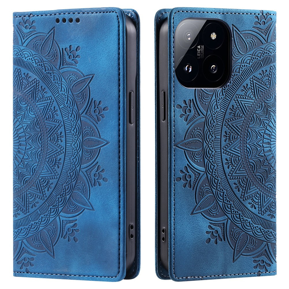 Style-010 For Xiaomi 14 Case Imprinted Magnetic Auto Closing Leather Phone Cover with Wallet