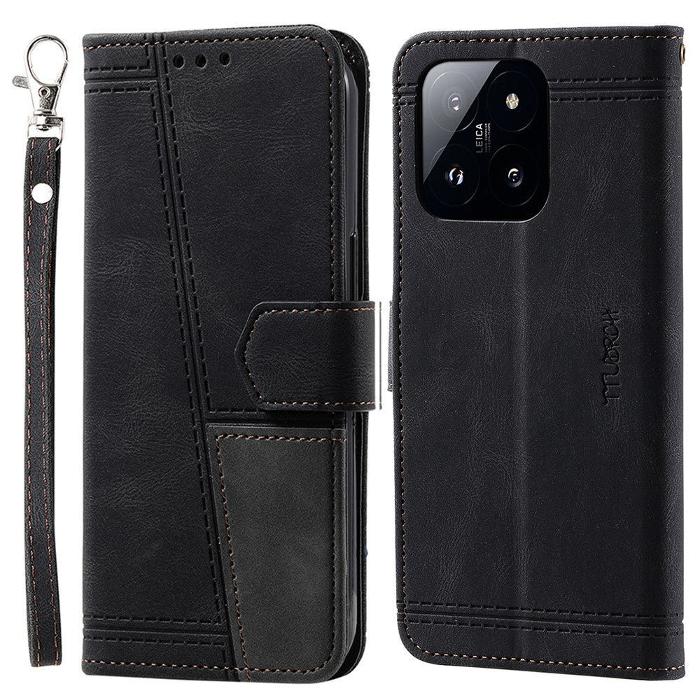 TTUDRCH Style 004 for Xiaomi 14 Case RFID Blocking Splicing Phone Leather Cover