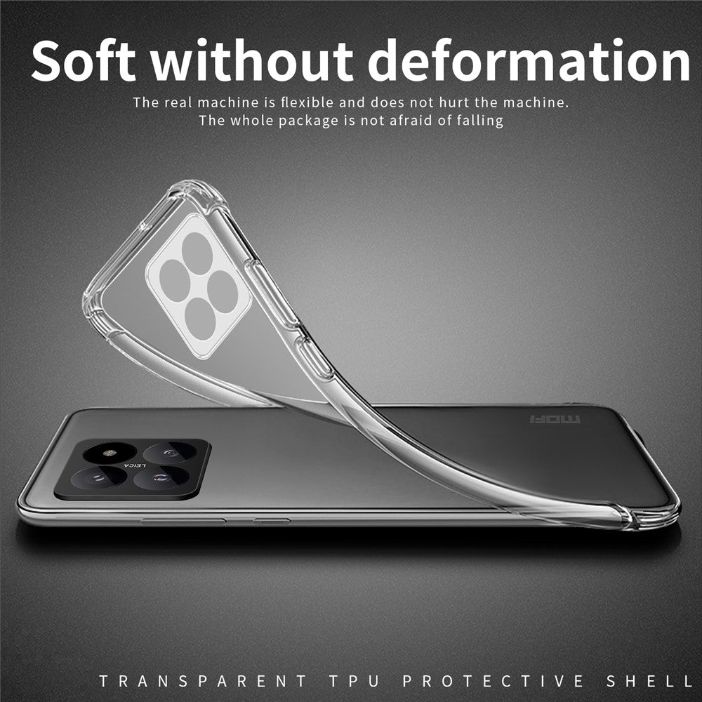 MOFI For Xiaomi 14 Pro Case HD Transparent Cell Phone Cover TPU Phone Shell