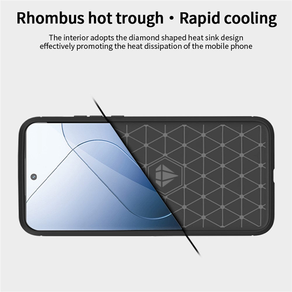 MOFI JK TPU Series-1 For Xiaomi 14 Case Carbon Fiber Texture Brushed Phone Cover