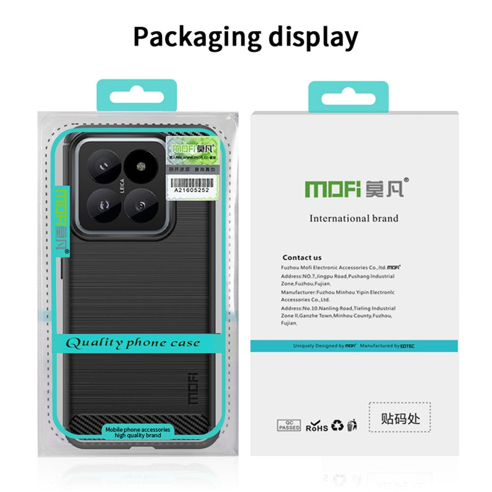 MOFI JK TPU Series-1 For Xiaomi 14 Case Carbon Fiber Texture Brushed Phone Cover
