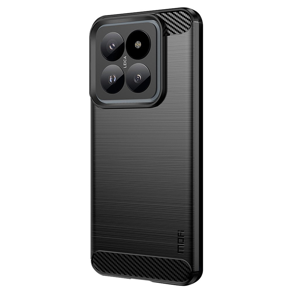 MOFI JK TPU Series-1 För Xiaomi 14 Pro TPU-skal Borstad Kolfiberstruktur mobilskal