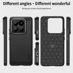 MOFI JK TPU Series-1 För Xiaomi 14 Pro TPU-skal Borstad Kolfiberstruktur mobilskal