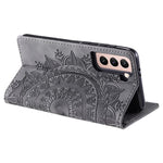 For Samsung Galaxy S22 5G Case Magnetic Auto Closing Mandala Flower Wallet Cover