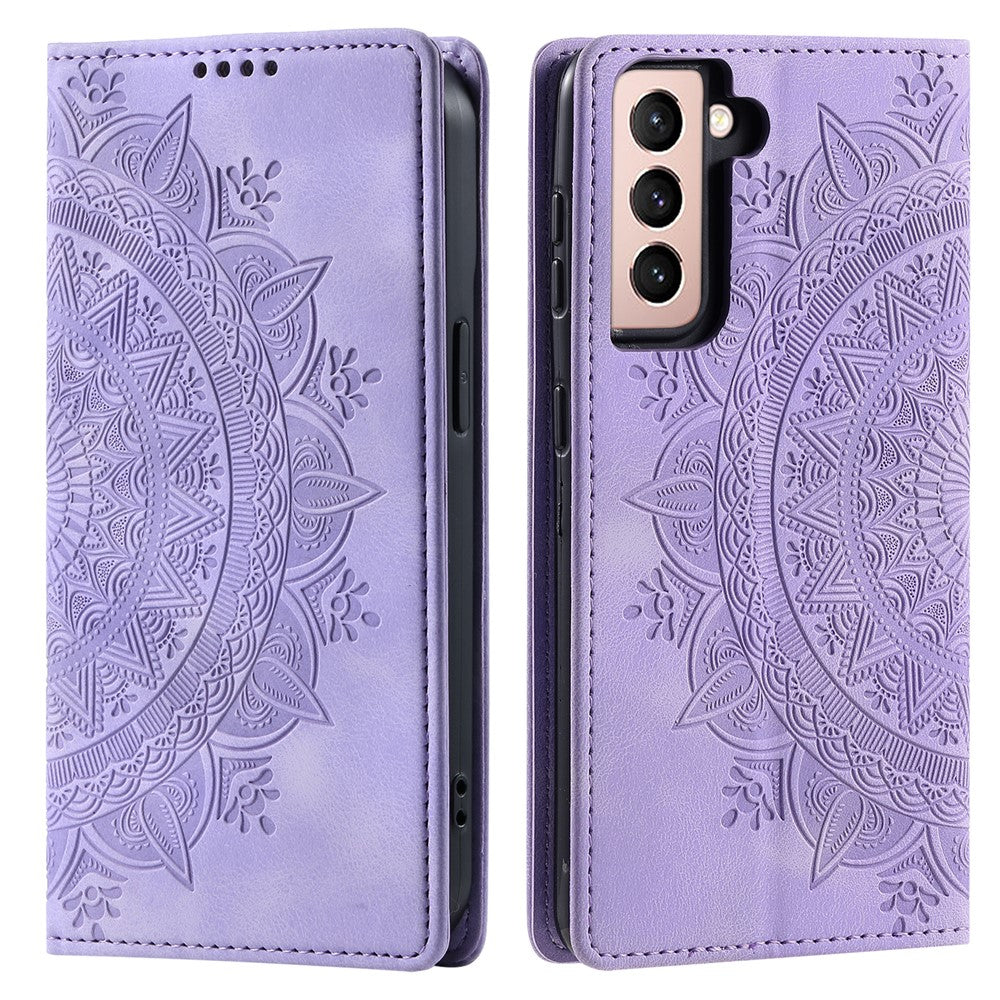 For Samsung Galaxy S22 5G Case Magnetic Auto Closing Mandala Flower Wallet Cover