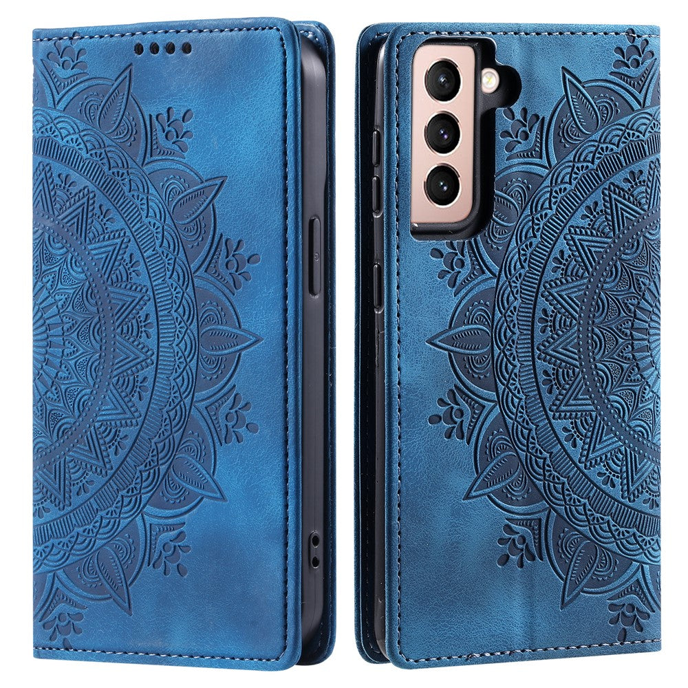 For Samsung Galaxy S22 5G Case Magnetic Auto Closing Mandala Flower Wallet Cover