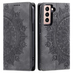 For Samsung Galaxy S23+ Case Imprinted Mandala Flower Leather Cover with Wallet