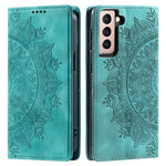 For Samsung Galaxy S23+ Case Imprinted Mandala Flower Leather Cover with Wallet