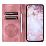 For Samsung Galaxy S23+ Case Imprinted Mandala Flower Leather Cover with Wallet