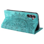 For Samsung Galaxy A15 4G Case Imprinted Mandala Flower Magnetic Phone Leather Cover