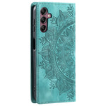 For Samsung Galaxy A15 4G Case Imprinted Mandala Flower Magnetic Phone Leather Cover