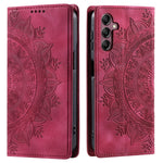 For Samsung Galaxy A15 4G Case Imprinted Mandala Flower Magnetic Phone Leather Cover