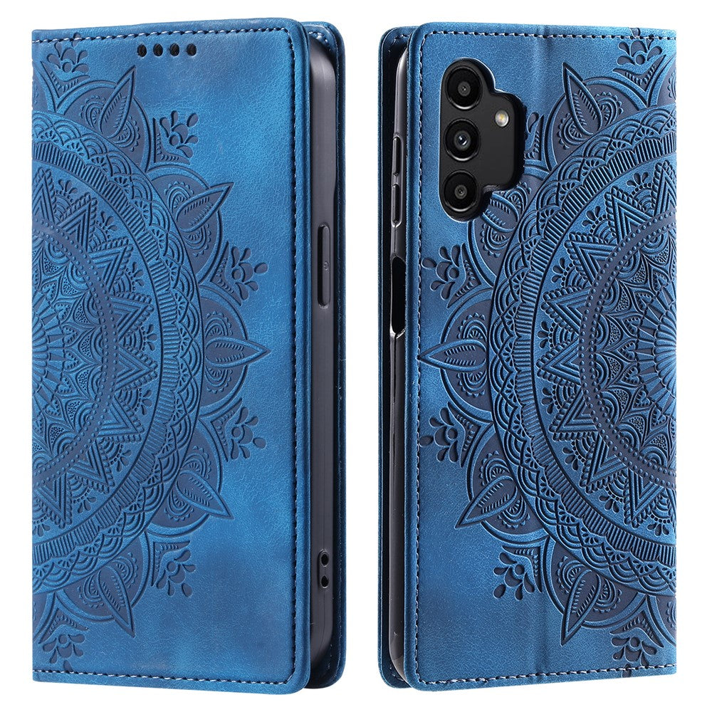 Imprinted Phone Shell for Samsung Galaxy A13 4G / 5G Case PU Leather Wallet Stand Cell Phone Cover