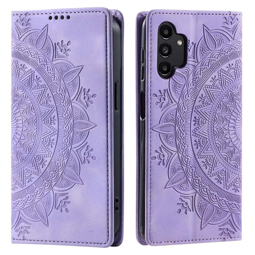 Imprinted Phone Shell for Samsung Galaxy A13 4G / 5G Case PU Leather Wallet Stand Cell Phone Cover