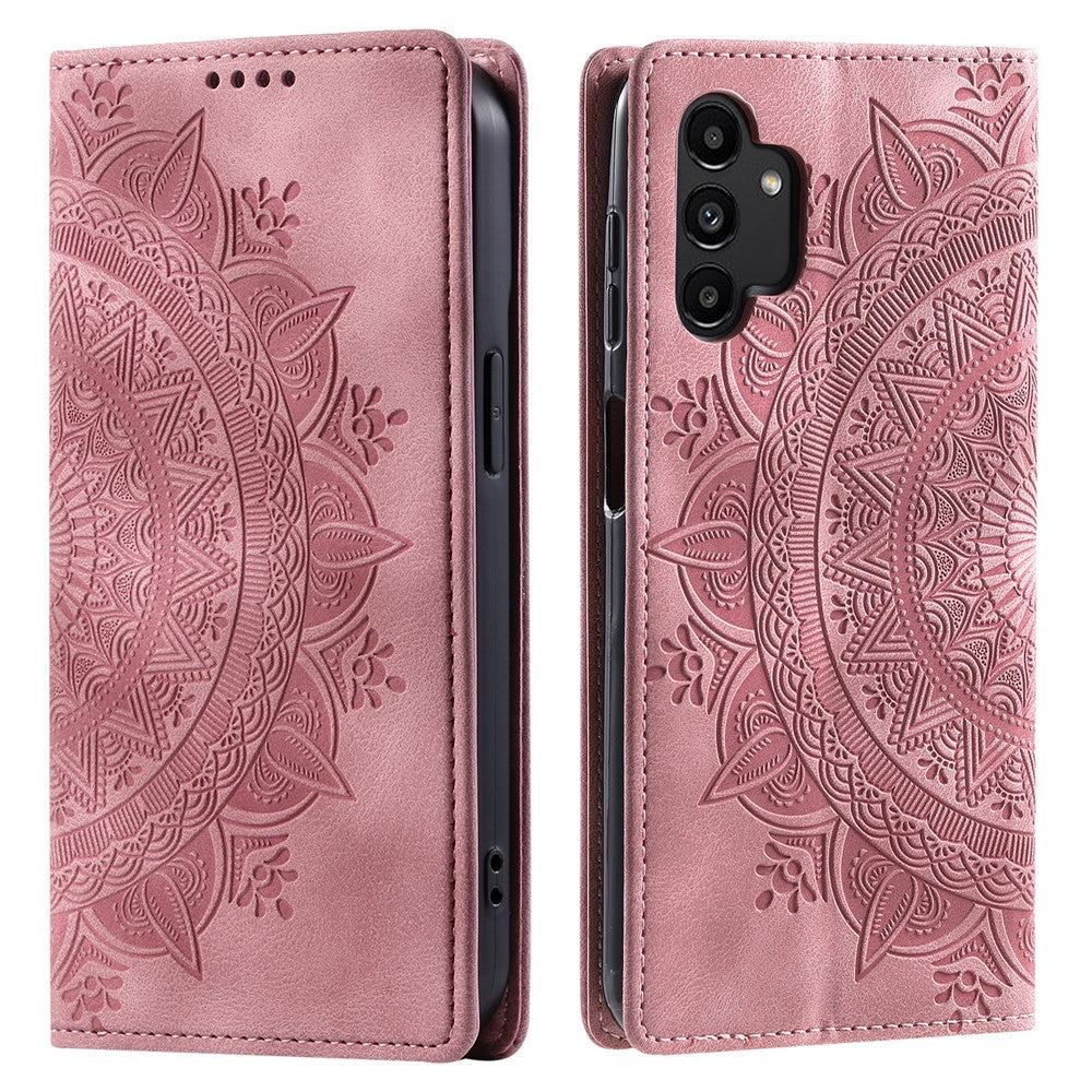 Imprinted Phone Shell for Samsung Galaxy A13 4G / 5G Case PU Leather Wallet Stand Cell Phone Cover