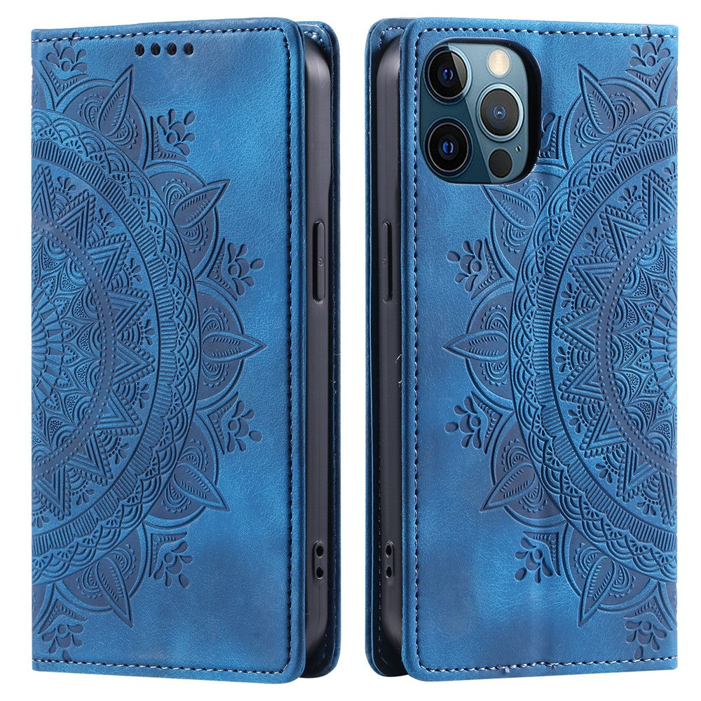 PU Leather Phone Shell for iPhone 12 Pro Case Magnetic Imprinted Stand Phone Cover