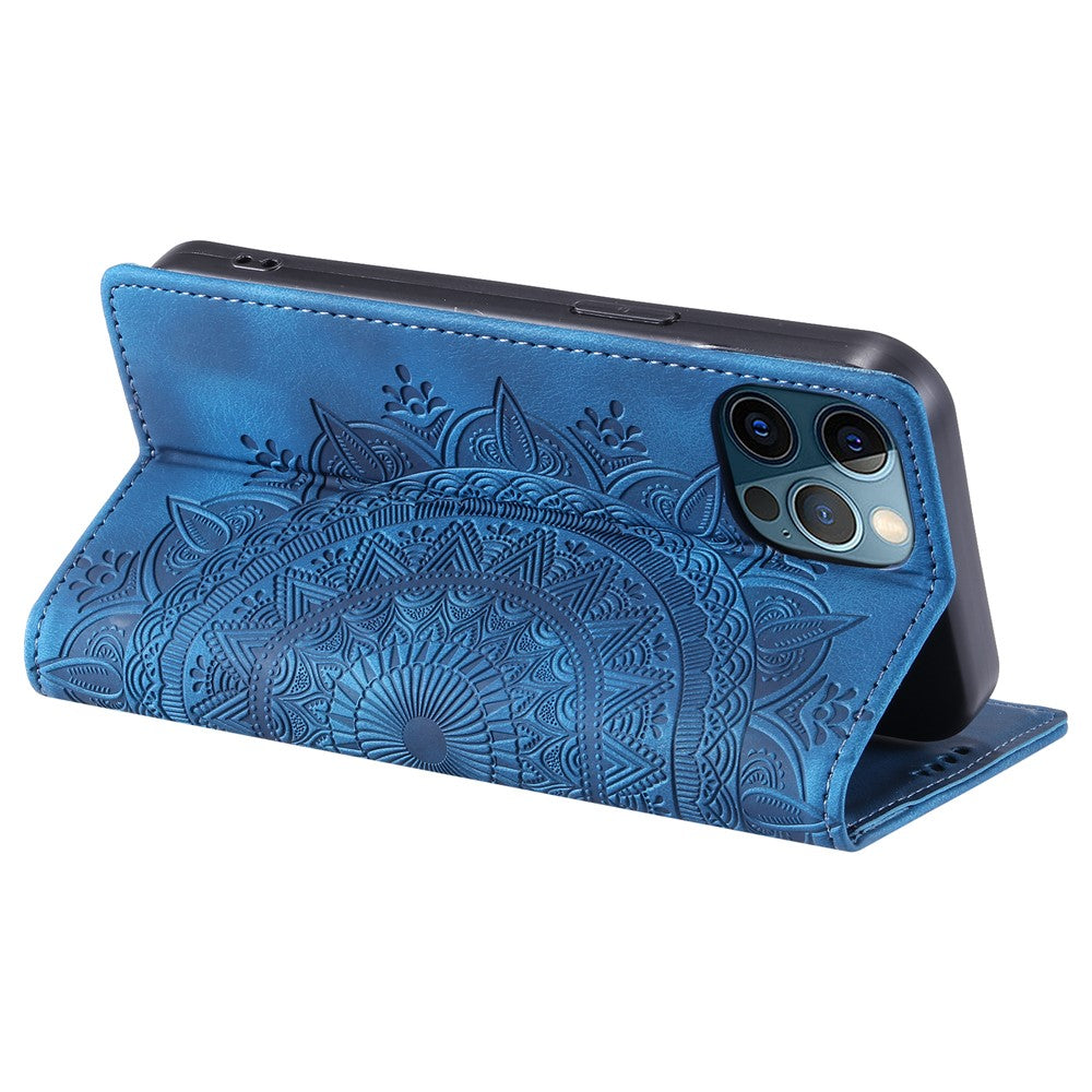 PU Leather Phone Shell for iPhone 12 Pro Case Magnetic Imprinted Stand Phone Cover