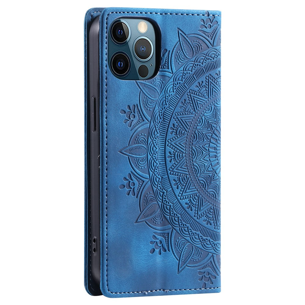 PU Leather Phone Shell for iPhone 12 Pro Case Magnetic Imprinted Stand Phone Cover