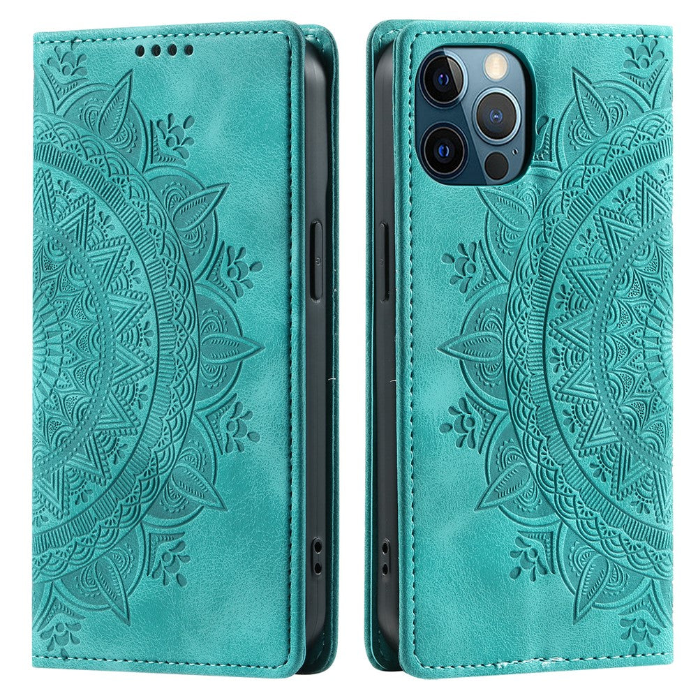 PU Leather Phone Shell for iPhone 12 Pro Case Magnetic Imprinted Stand Phone Cover