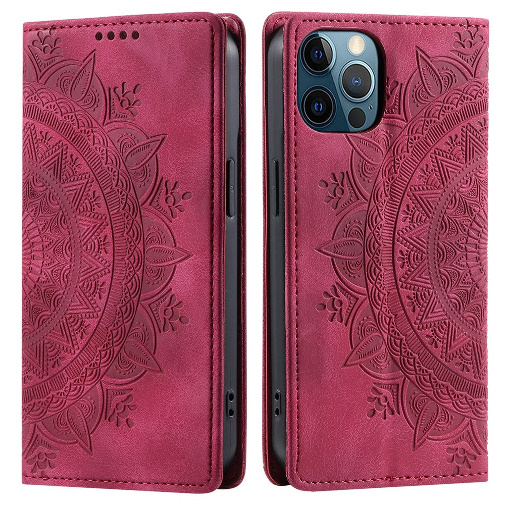 PU Leather Phone Shell for iPhone 12 Pro Case Magnetic Imprinted Stand Phone Cover
